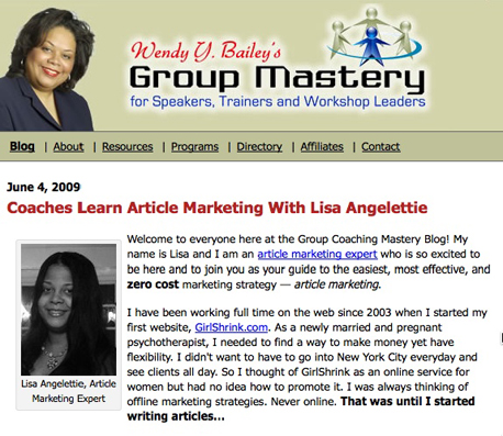 Lisa Angelettie at Group Mastery
