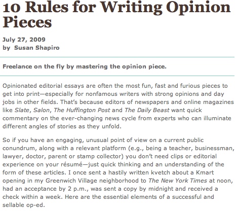 How to write an editorial or opinion piece